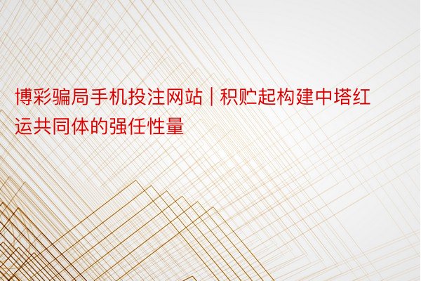 博彩骗局手机投注网站 | 积贮起构建中塔红运共同体的强任性量