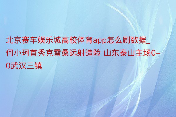 北京赛车娱乐城高校体育app怎么刷数据_何小珂首秀克雷桑远射造险 山东泰山主场0-0武汉三镇